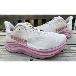 Hoka One One Clifton 10 Wide Women’s 6.5D Running Shoes Rose Cream/Dried Rose